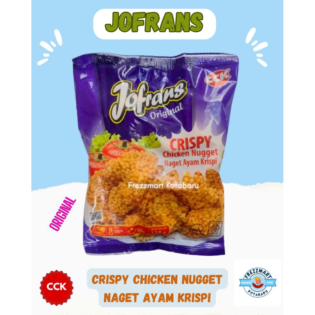 

JOFRANS Original Crispy Chicken Nugget / Naget Ayam Krispi 225 GR / Frezzmart Kotabaru