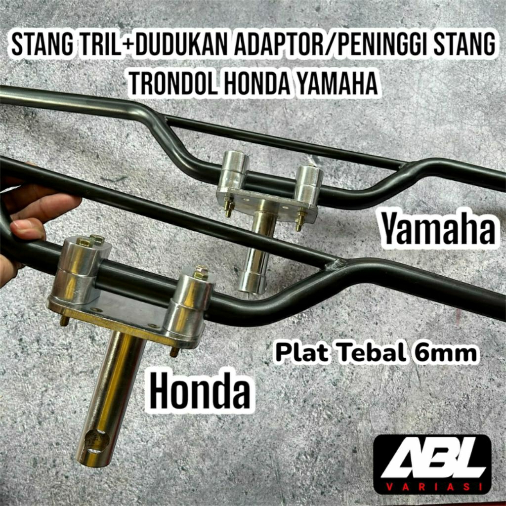 Stang Trail Stang Palang Dan Dudukan Adaptor Peninggi Stang Motor Trondol Bebek Metic Tebal Model Pe