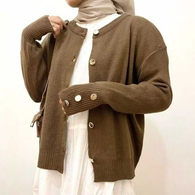 STARLA CARDY KANCING GOLD OUTER RAJUT WANITA TEBAL PREMIUM