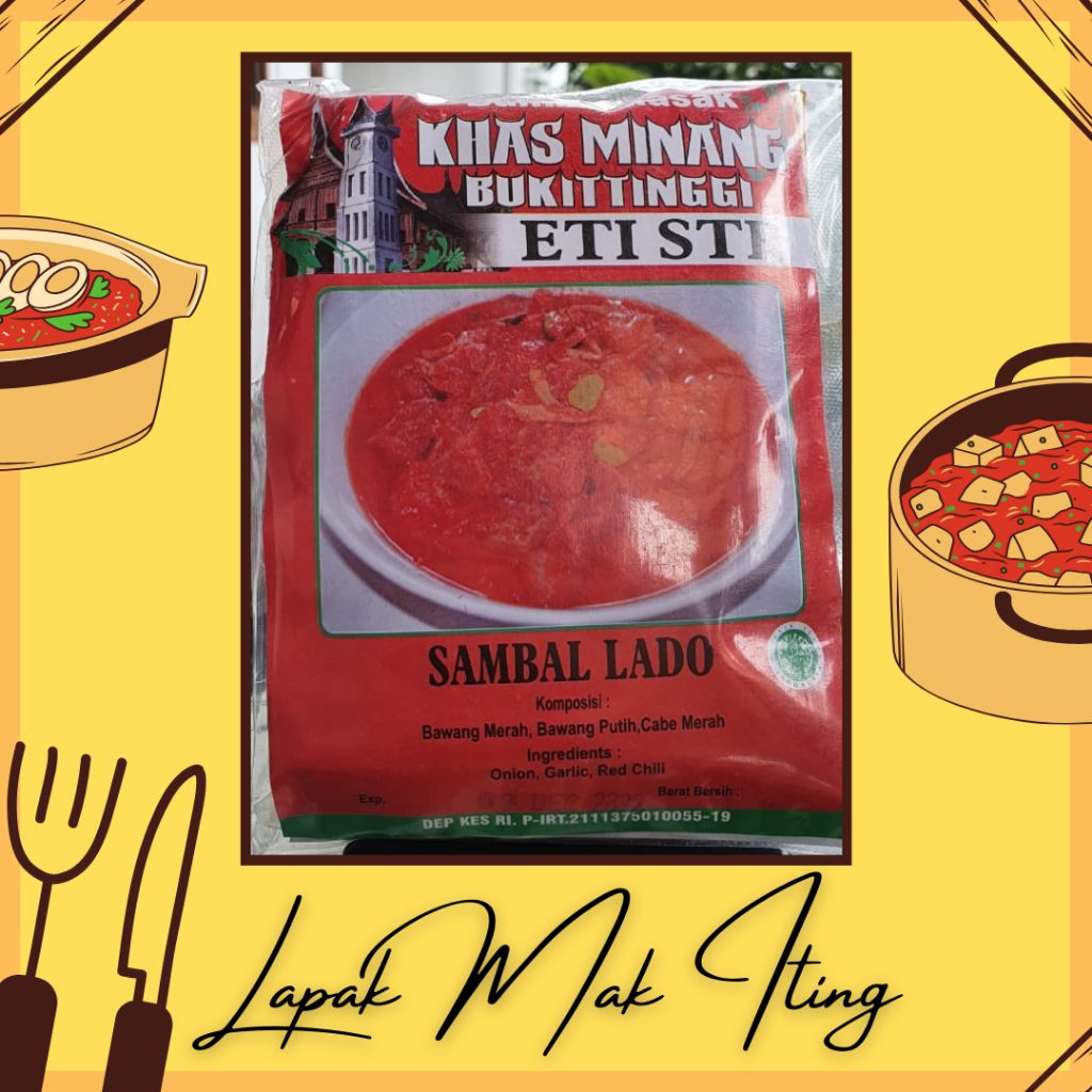 

Bumbu Masak Khas Minang Bukittinggi Eti STR - Sambal Lado Merah