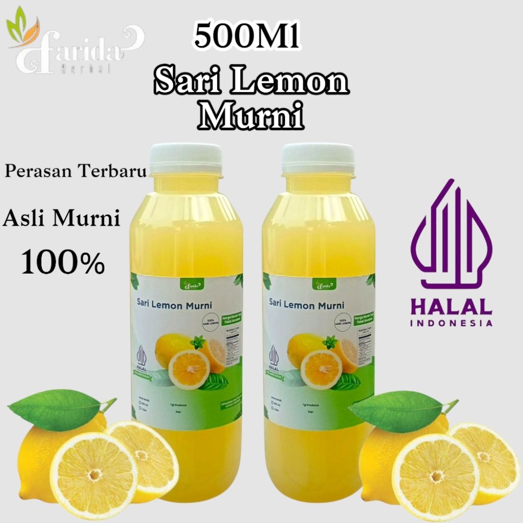 

Sari Lemon Murni 500ml Bonus Lemon Kering/Asli Murni sari Lemon 500ml