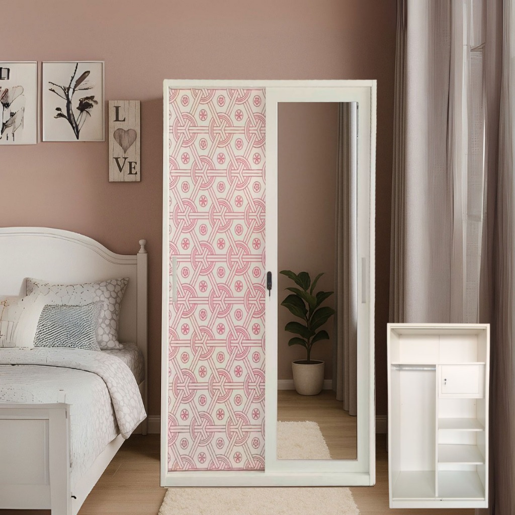 LEMARI PAKAIAN, WARDROBE SIMPLE, LEMARI PAKAIAN BESI KABINET TEBAL, KABINET MULTIFUNGSI, LEMARI BESI