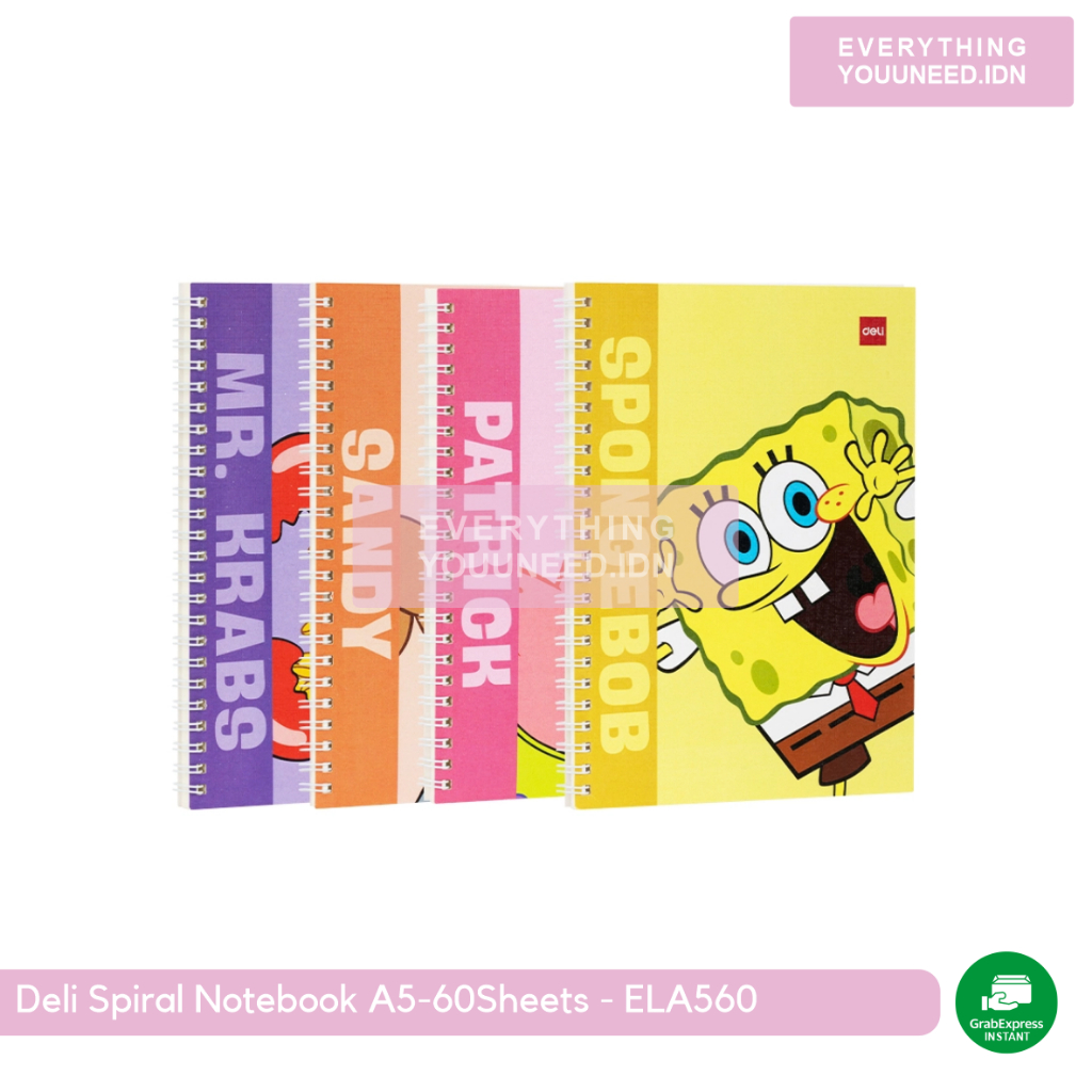 

Deli Spiral Notebook A5-60Sheets - ELA560