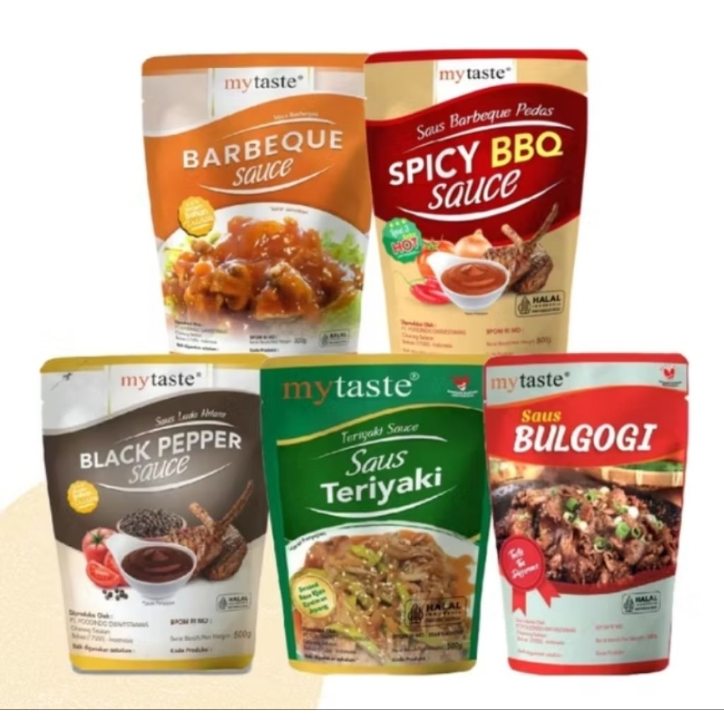 

My Taste Sauce 500 gr, Spicy BBQ Level 2, Level 3/Saus Teriyaki/Saus Bulgogi/Barbeque Saus/ Black Pepper Sauce, Lada Hitam/Asam Manis/Bolognese Sauce/Mushroom Sauce/Kecap Ikan/Gochujang Sauce