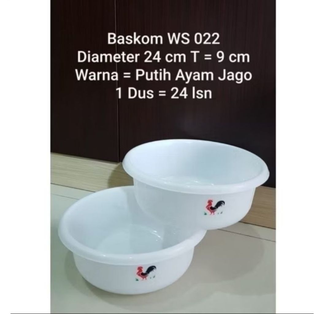 Baskom Putih Ayam Jago Baskom Plastik Serbaguna