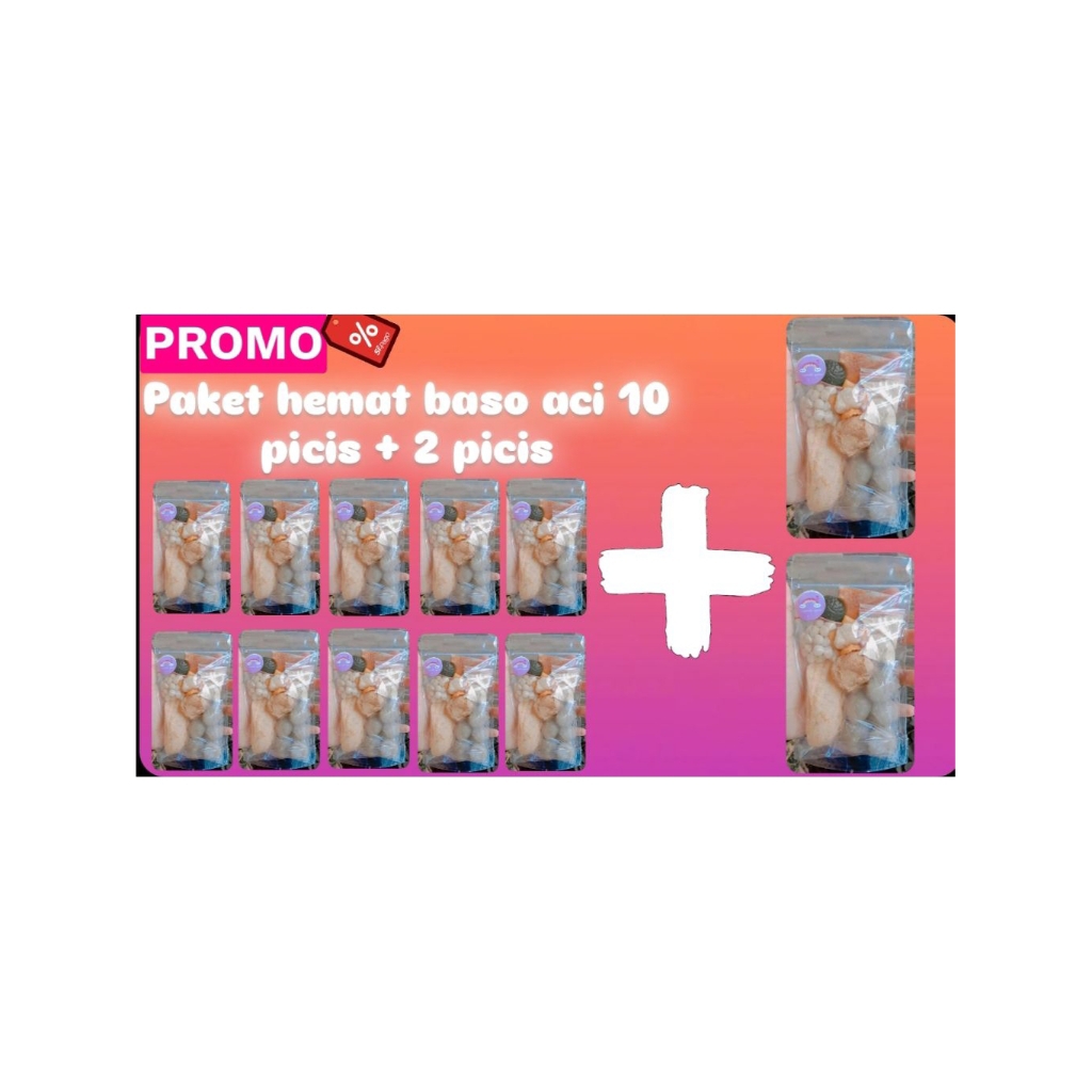 

10 BUNGKUS BASO ACI + 2 PICIS PAKET HEMAT bonus reseller