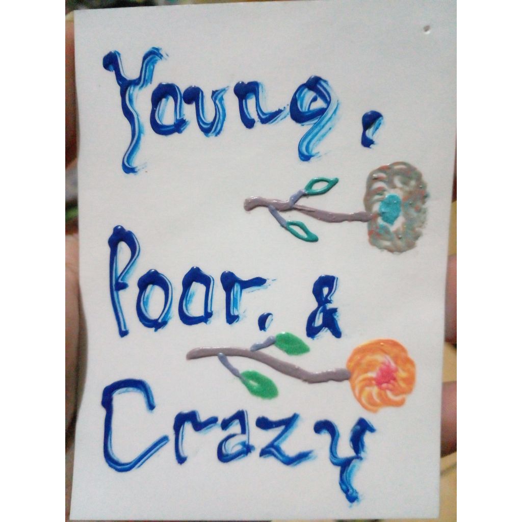 

British Sticker Timbul : Young, Poor, & Crazy