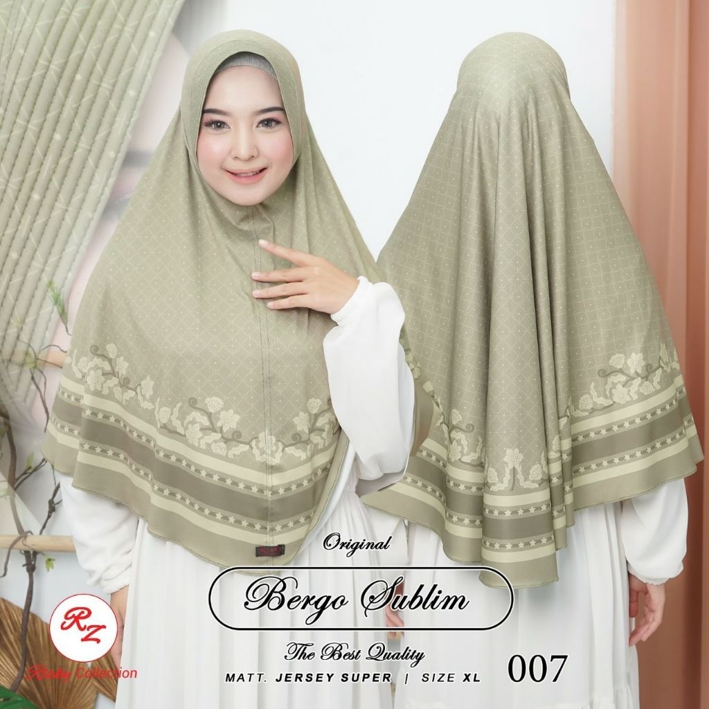 JILBAB SUBLIM PRINTING JUMBO size XL jersey by RIZKY COLLECTION