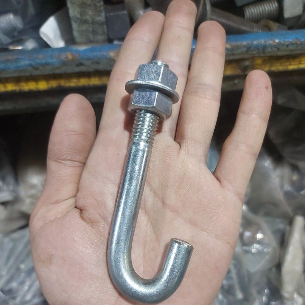 Baut Kait Payung M12x10cm Baut Angkur Payung M12x100  Baut Tekuk Payung M12