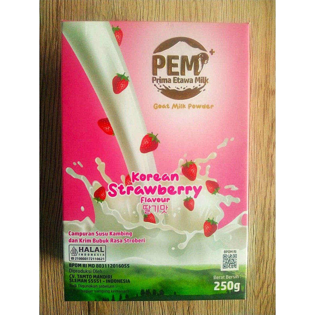 

Susu Kambing Etawa Organik Bubuk PEM Premium Strawberry Non Sachet 250 gr Tinggi Protein