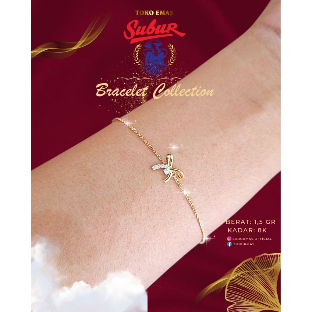 gelang serut pita 8k