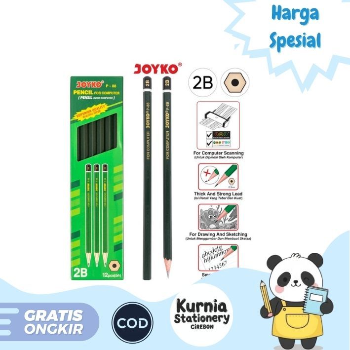 

Joyko Pencil P-88 / Pensil 2B 1 Box 12 Pcs