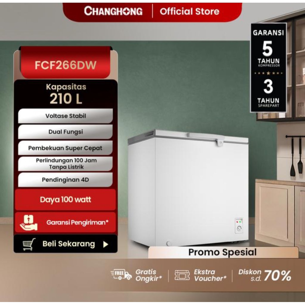 BOX FREEZER CHANGHONG 200LITER BOX FREEZER CHANGHONG 200 LITER CHEST FREEZER CHANGHONG 200L