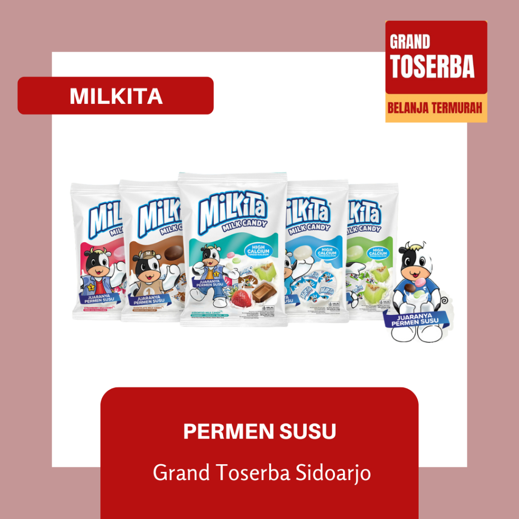 

MILKITA PERMEN SUSU 105g - 270g / PEREMEN SUSU LOLIPOP & BITES / CAMILAN ANAK