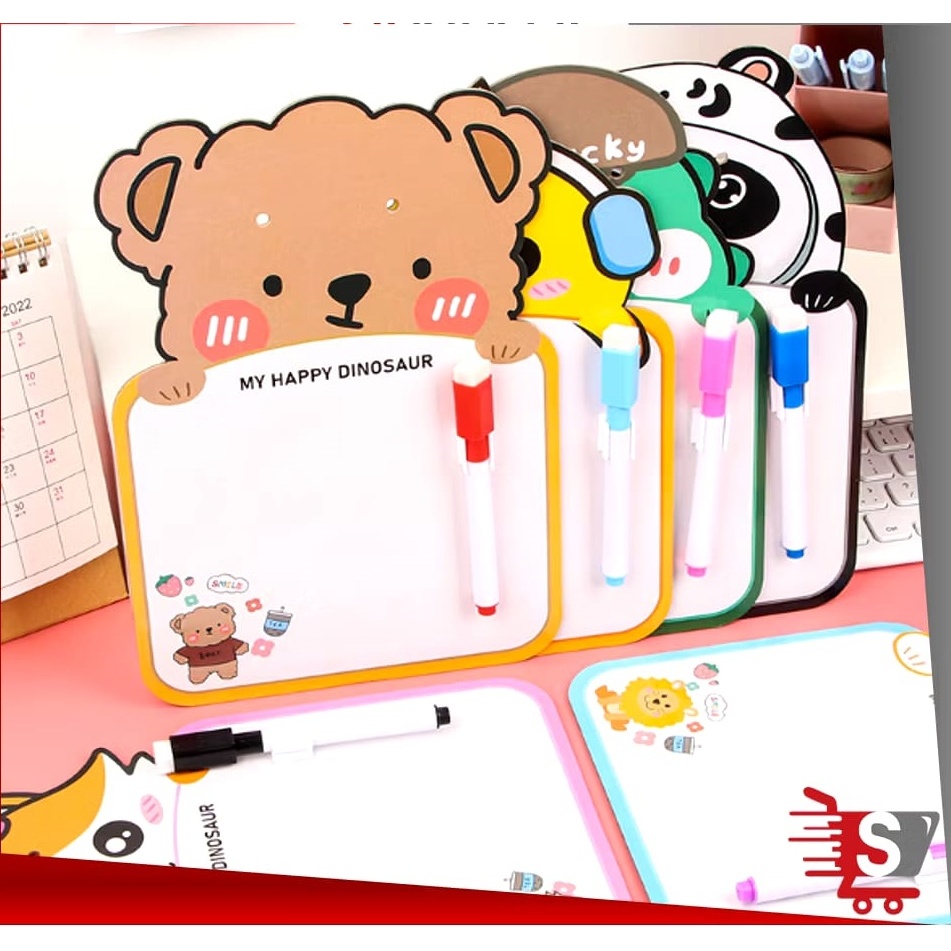 

Papan Tulis Mini Anak Karakter Lucu / Free Spidol Bisa Dihapus Dan Tali Gantung / Papan Tulis Mini
