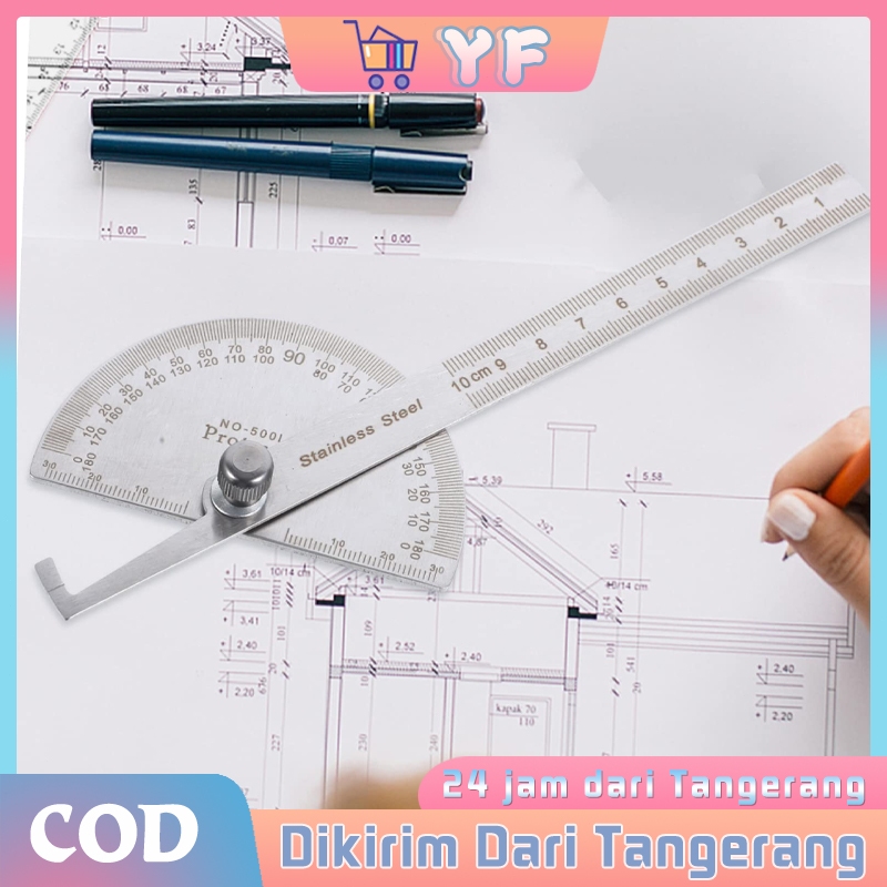 

Busur Derajat Baja Tahan Karat 180° / Tahan Aus Nilai Numerik Yang Akurat / Alat Ukur Sudut