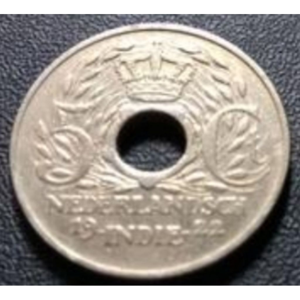 uang kuno KOIN 5 CENT BOLONG NEDERLANDSCH INDIE