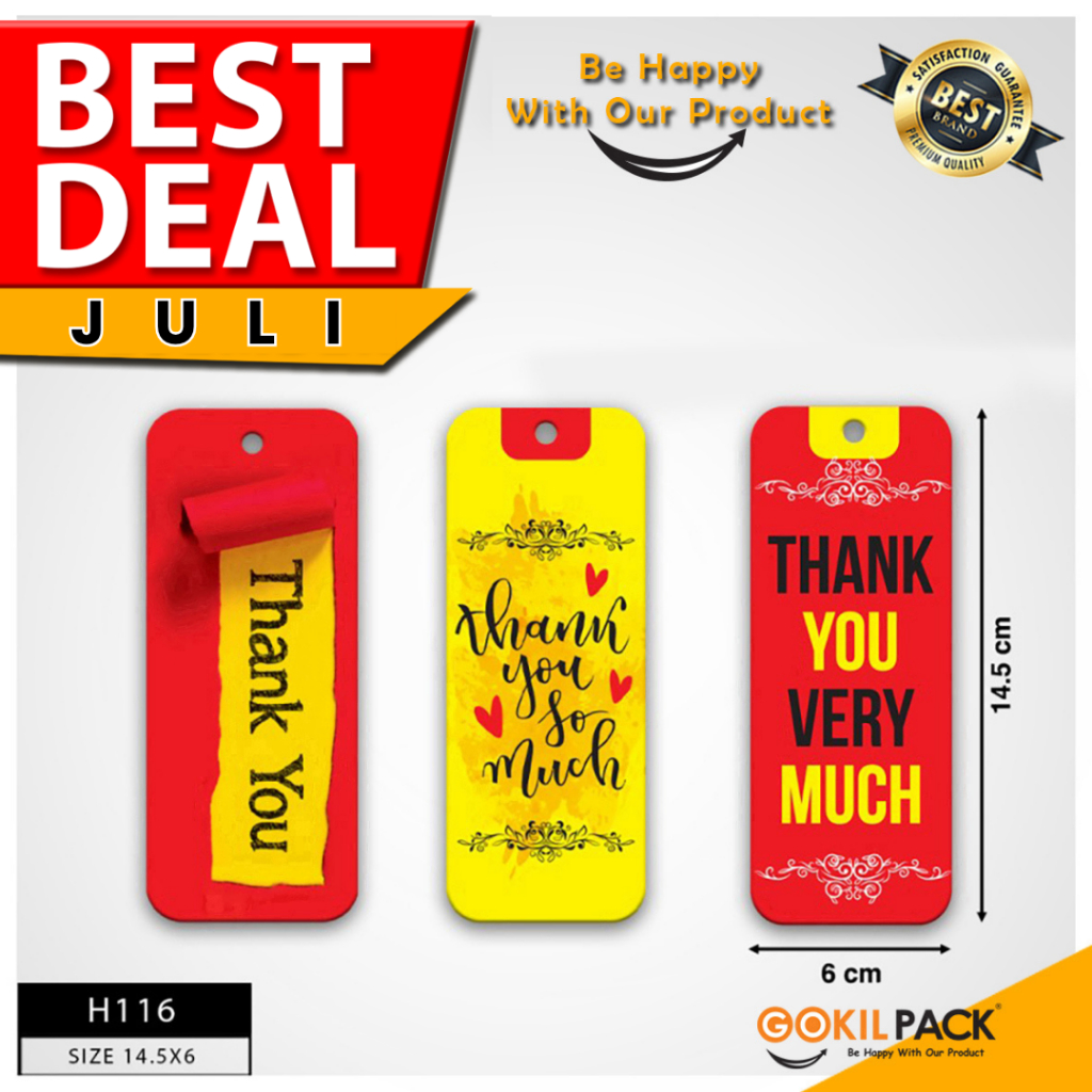 

Hangtag Thank You|Duplex|Murah|Hiasan|Label|Ucapan|Aksesoris|H116