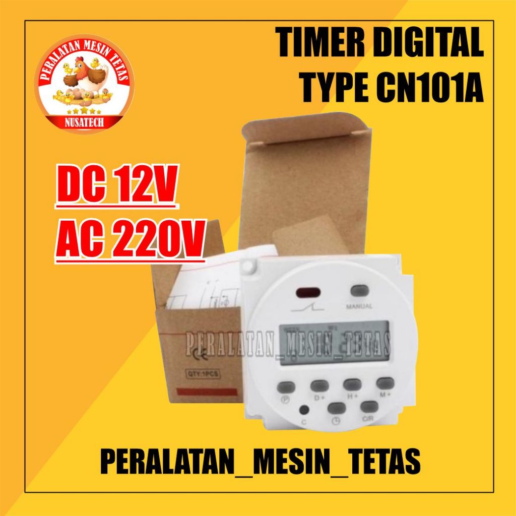 Timer Switch Digital Time Delay Relay 220V AC atau 12V DC  CN101A Untuk Lampu