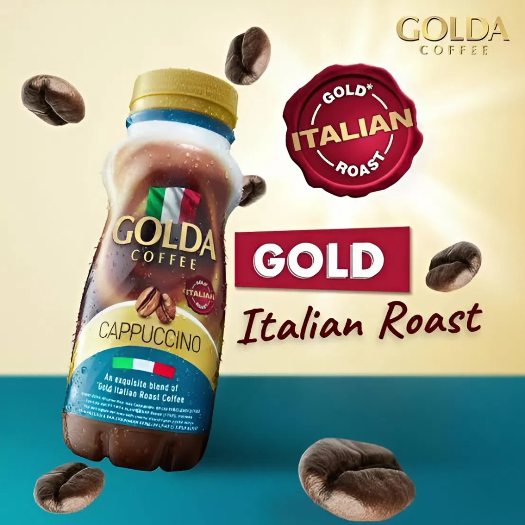 

Golda Coffe Cappucino Italian Roast Botol - Golda Coffee Rasa Cappucino 200ml