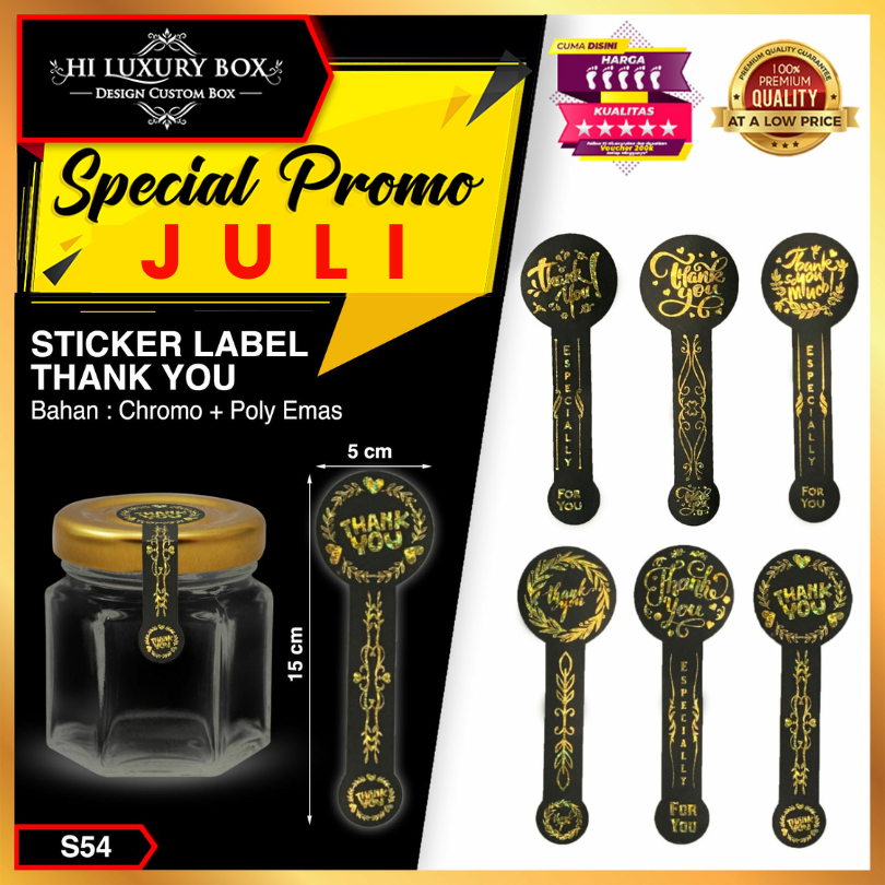 

Sticker Segel Box Thank you - Label Sticker Foil Emas - S54