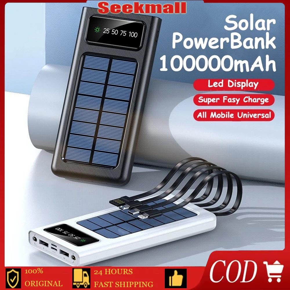 20000/50000/100000 MAH Powerbank Robot Power Bank Solar Cell Tenaga Surya Portable Led Indikator Mul