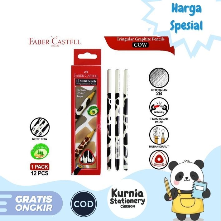 

Faber-Castell Pensil / Pencil 2B Motif Cow ( Sapi ) Satuan
