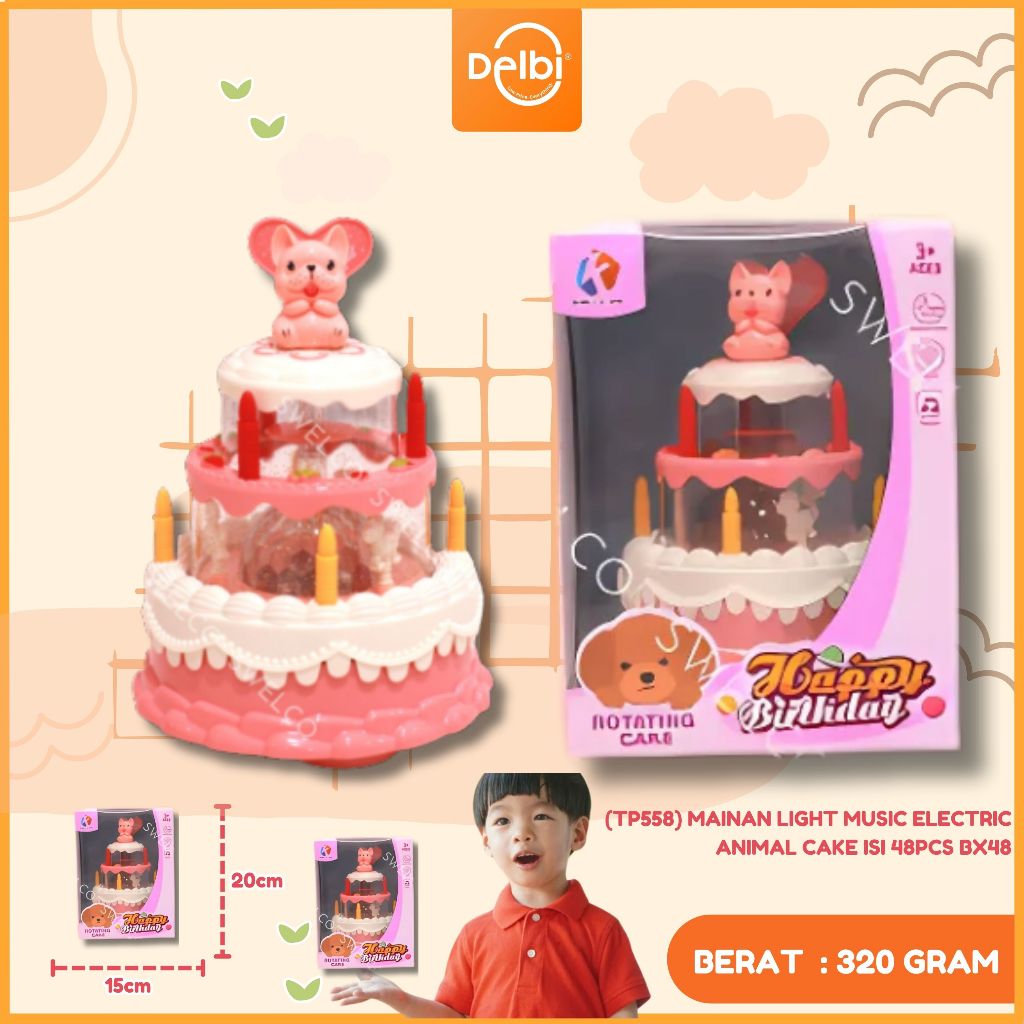 MAINAN KUE ULANG TAHUN Bergerak Music Led  Lilin Mainan Kue Ultah Anak-Anak Mainan Light Music Elect