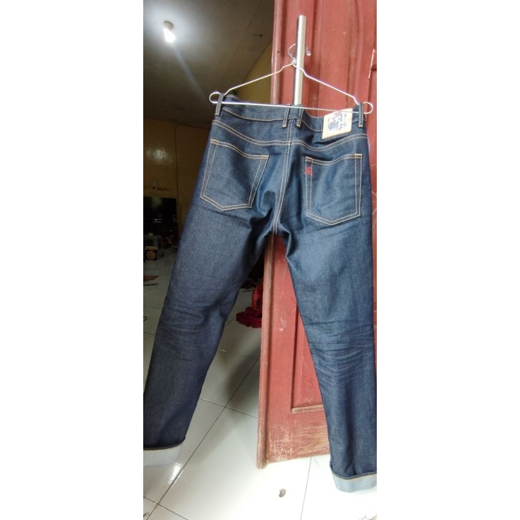 PRELOVED celana jeans AOI Denim Kaze Blue 14 oz size 32