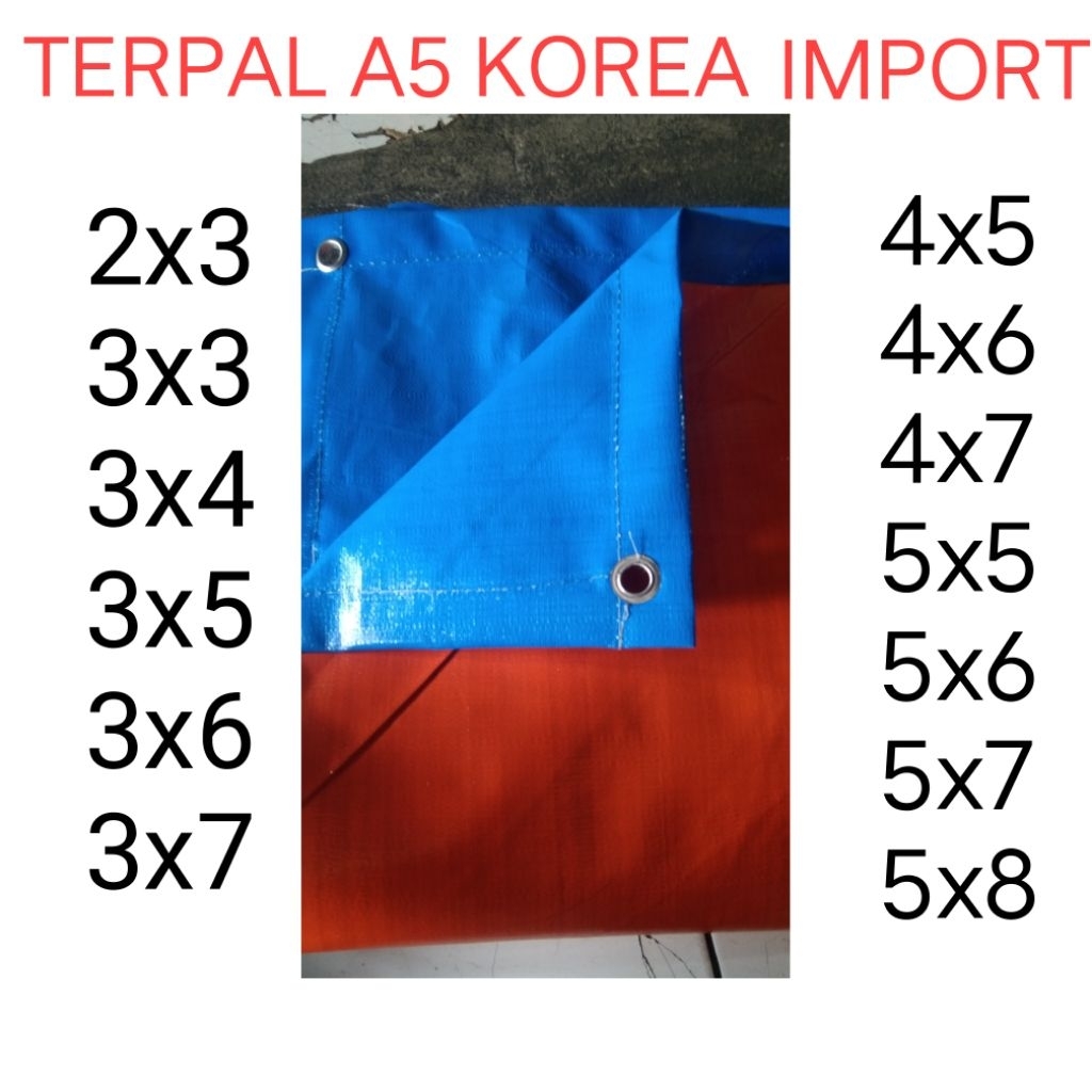 TERPAL A5 KOREA IMPORT UKURAN 4x15