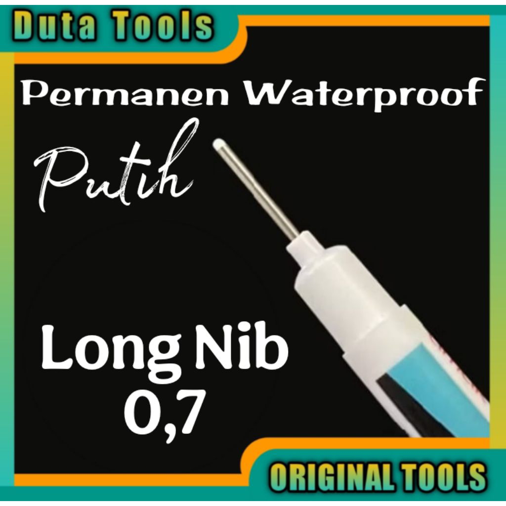 

Spidol PUTIH Permanen Waterproof Long Nib Marker 0.7mm PCS - A241