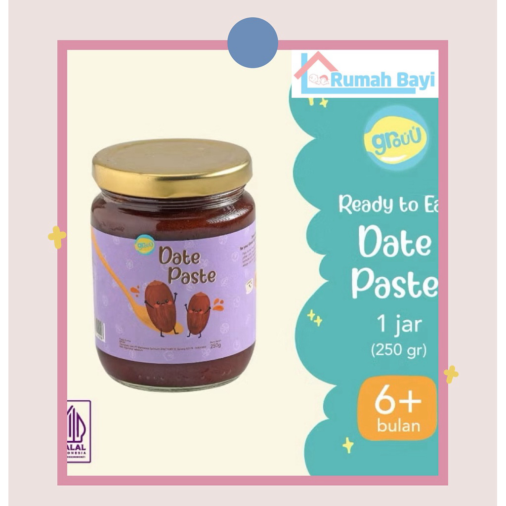 

Grouu - Pasta Selai Kurma - MPASI Bayi & Anak