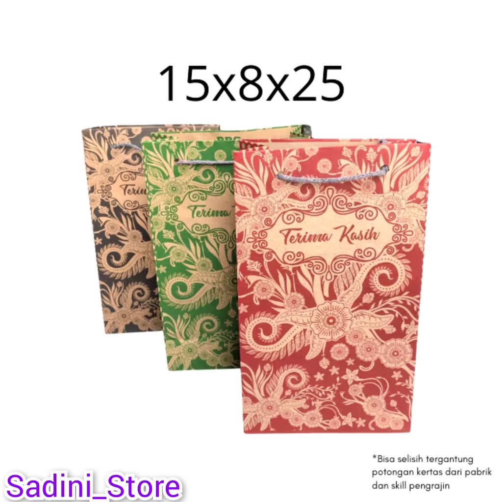 

Paper Bag Motif Terimakasihukuran 15x7x25 Bahan Craft / Paperbag Hajatan / Tas Kado / Paperbag murah / Gift bag
