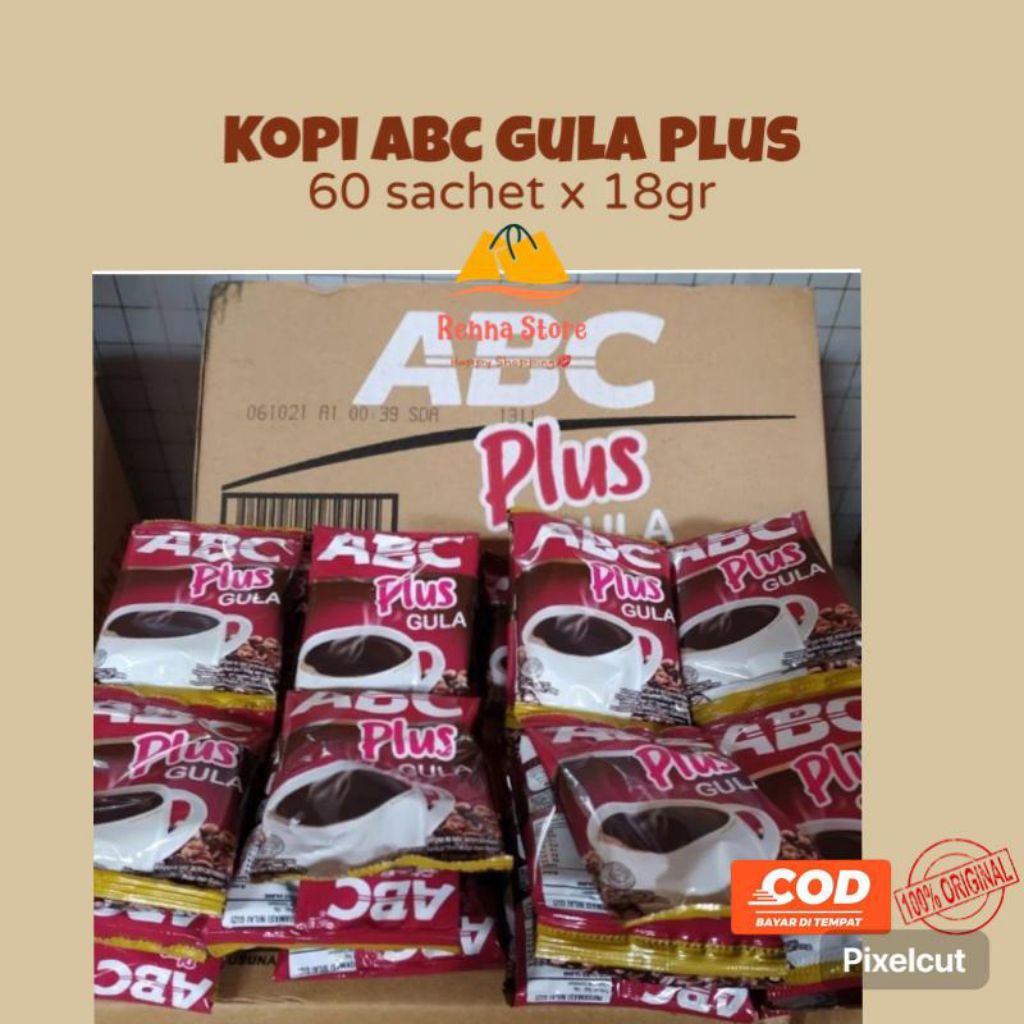 

(6Rtg isi 60sachet) Kopi ABC Plus Gula 18gr