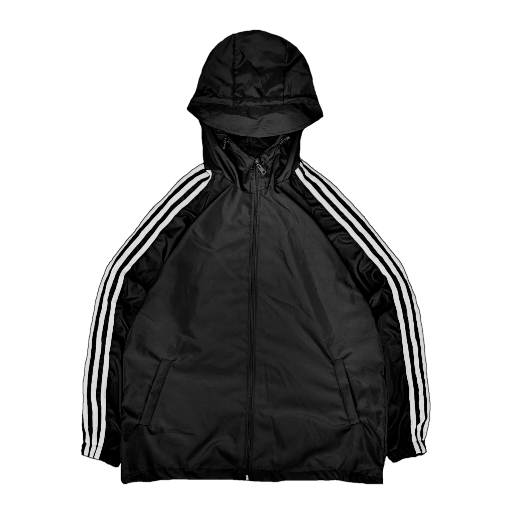 ECCHESS Jaket Sport Polos Full Zipper Jaket Olahraga Parasut Polos Bahan Despo Pria Wanita