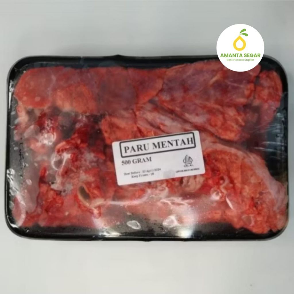 

Daging Sapi Paru Mentah / Beef Lung Slice Segar Mentah Frozen 500gr