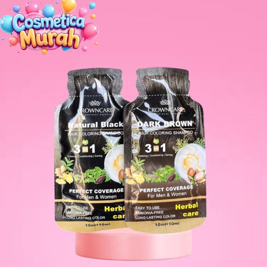 [k.b] CROWNCARE SACHET SHAMPO UBAN 10 + 10 ml - HAIR COLOURING SHAMPO SACHET