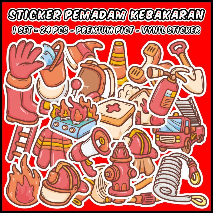 

[1 pack] Stiker Pemadam Kebakaran (Firefighter Stickers) Aesthetic / Scrapbook - ddu-du sticker