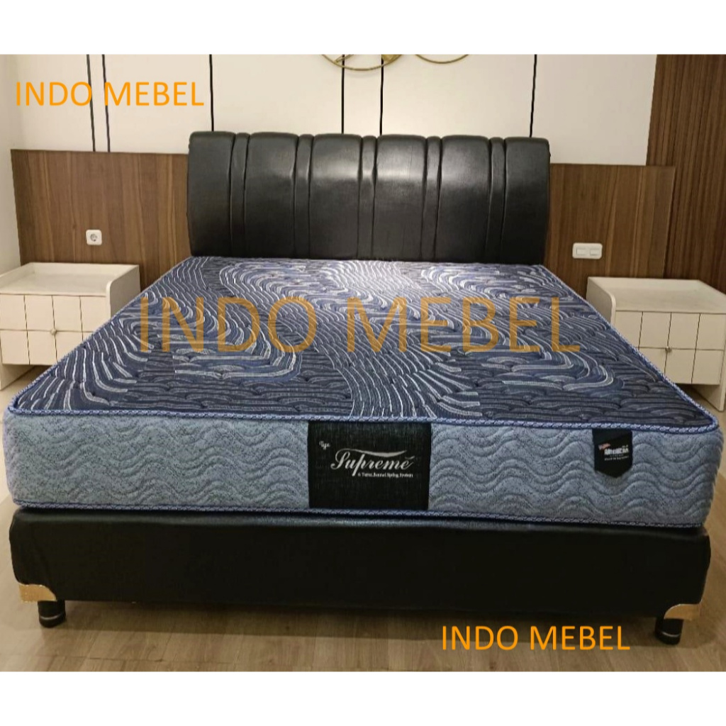 SET Kasur Springbed American Pillo Supreme Std + HB MILAN ( FULLSET )