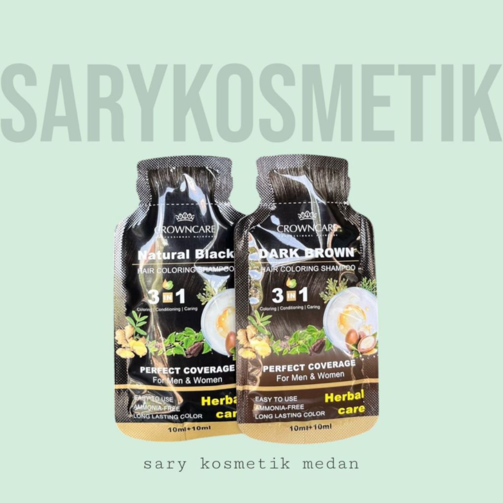 k,bx/ CROWNCARE SACHET SHAMPO UBAN 10 + 10 ml - HAIR COLOURING SHAMPO SACHET