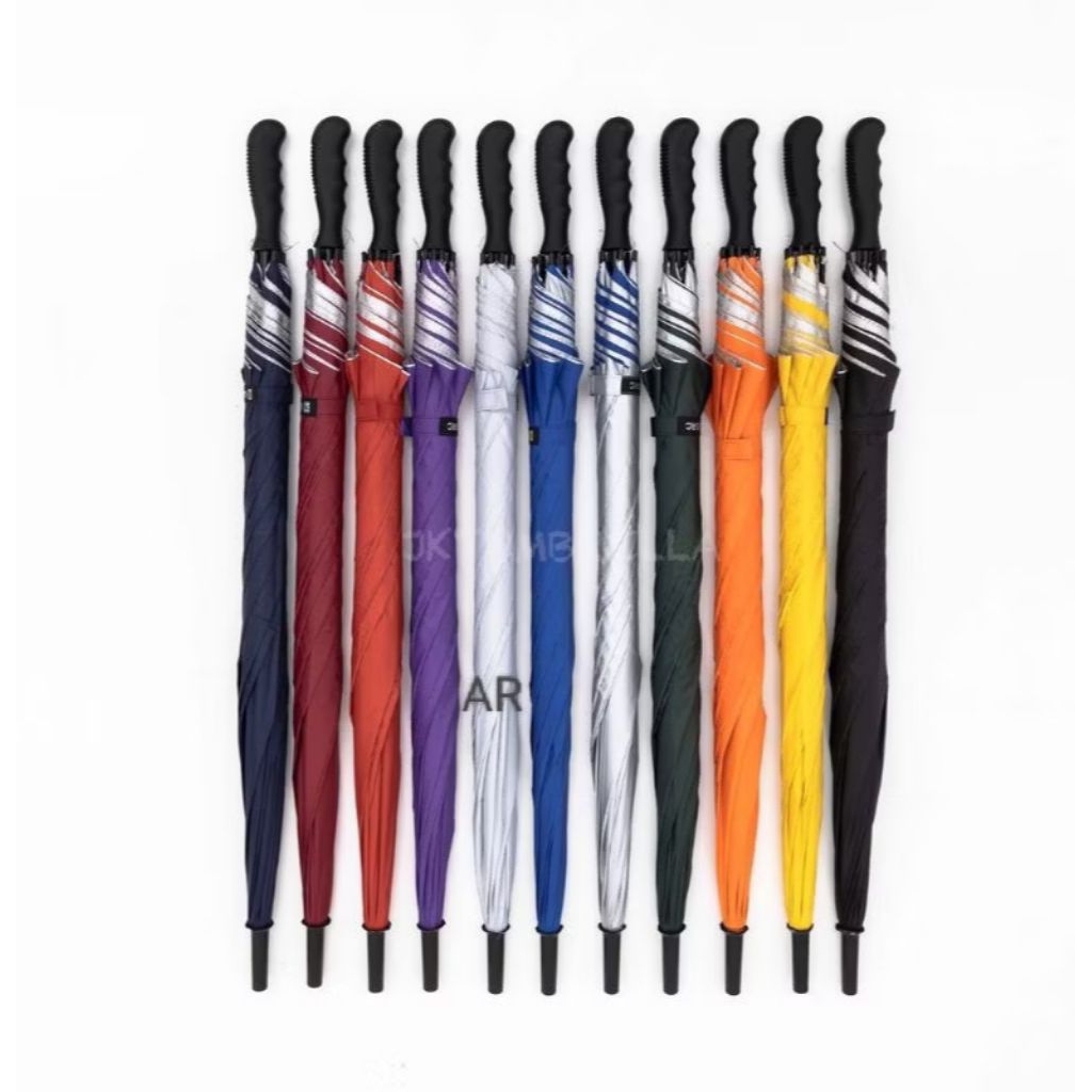 Payung Tongkat Polos Lapis Silver Anti UV/ Payung Gagang/Payung/GRC