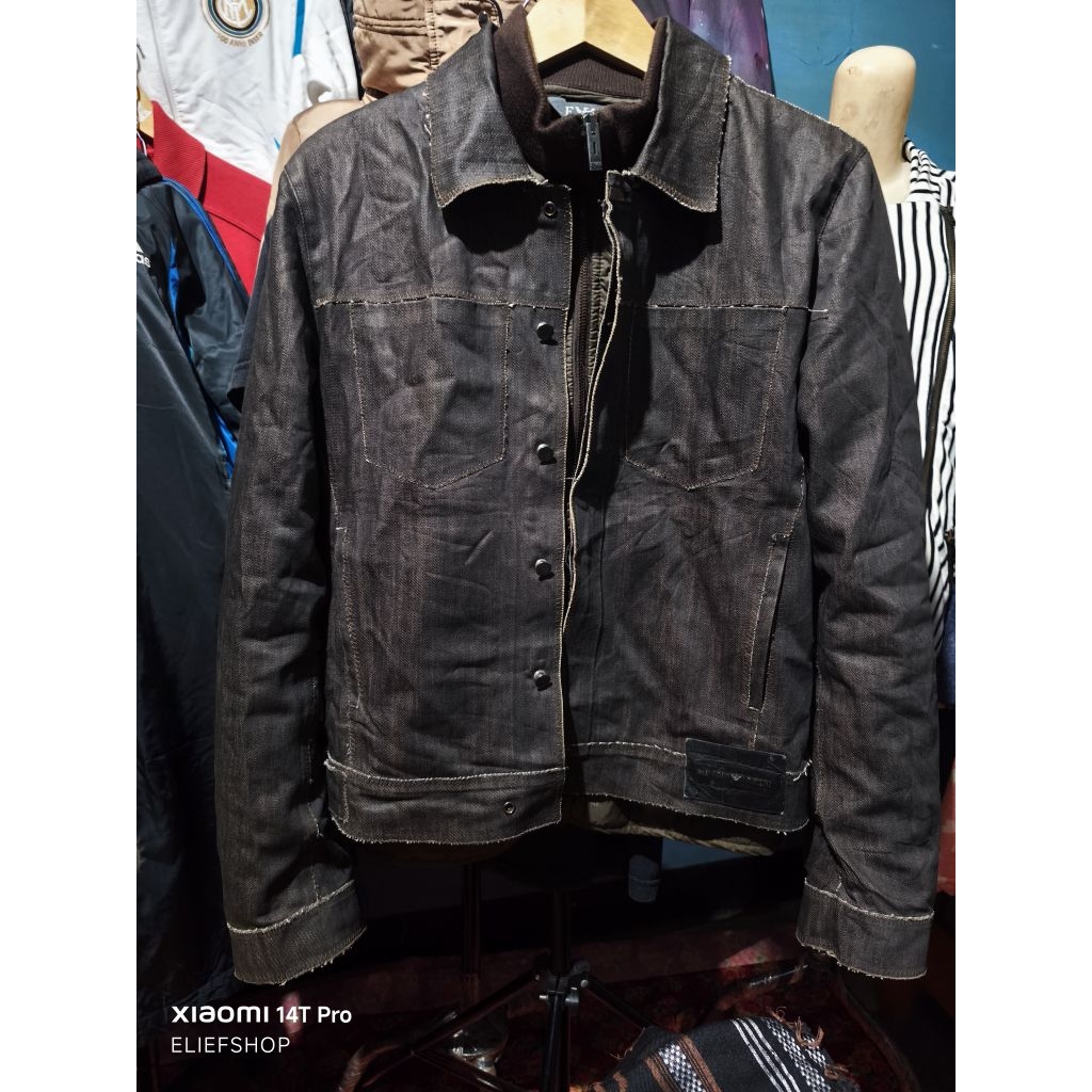 preloved jaket 2 in 1 denim jeans + gelembung Emporio Armani original