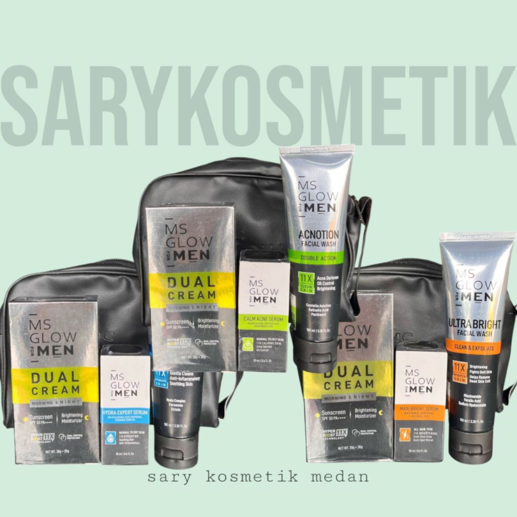 MS GLOW MEN paket perawatan wajah pria 3in1 basic skincare - ms glow