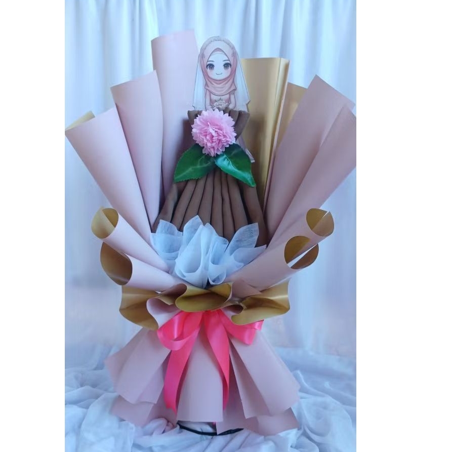 Buket hijab segi empat