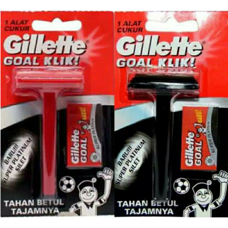 Gillette Goal Klik/ Gilete Alat Cukur Pisau Cukur Kumis Ecer Isi 2pcs dan 6pcs/  1 papan Termurah