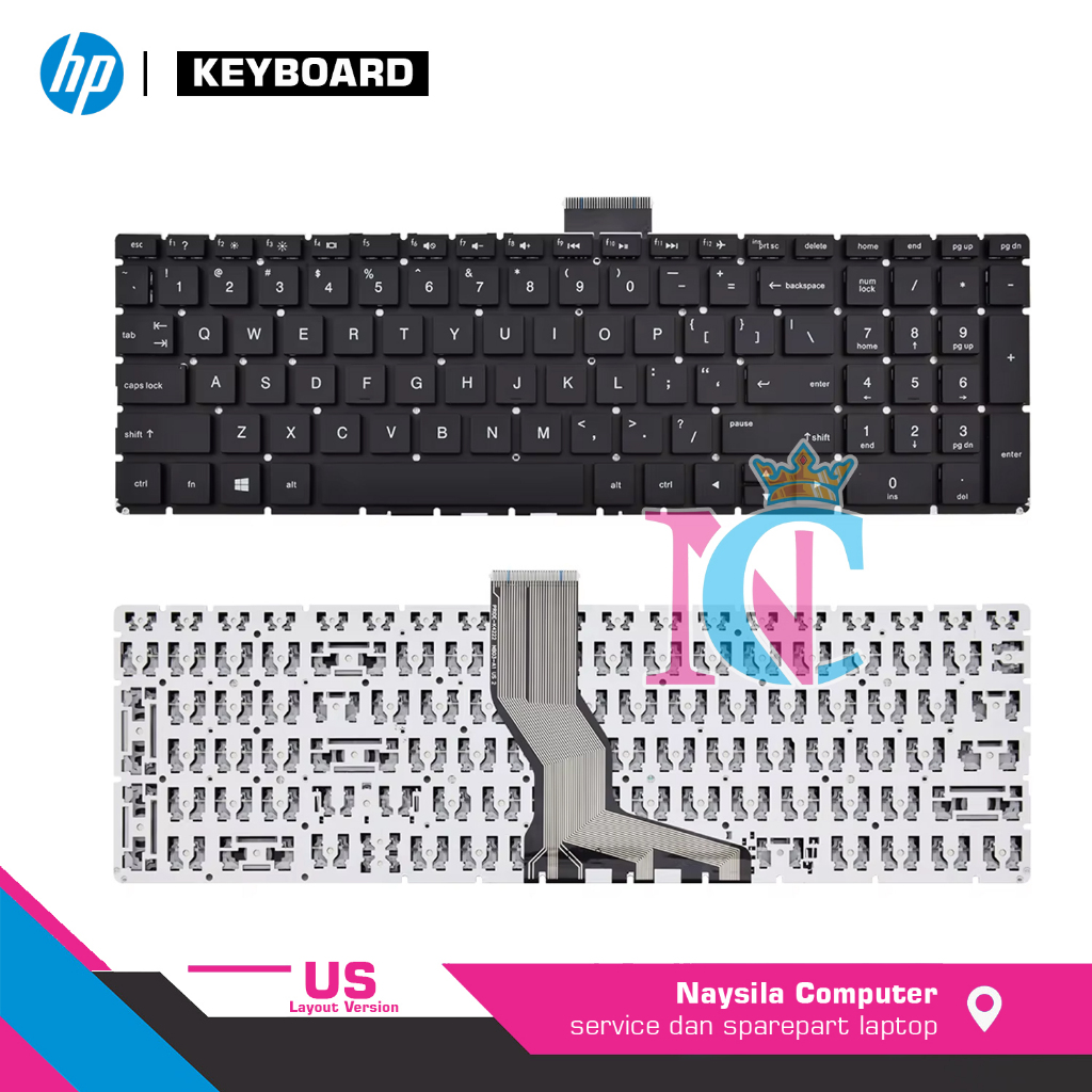 Keyboard HP 250 G6 255 G6 256 G6,  HP 15-BW 15-CC 15-BS 15-CB  15-CK 15-CD 15-BU 15-BD TPN-Q201 TPN-