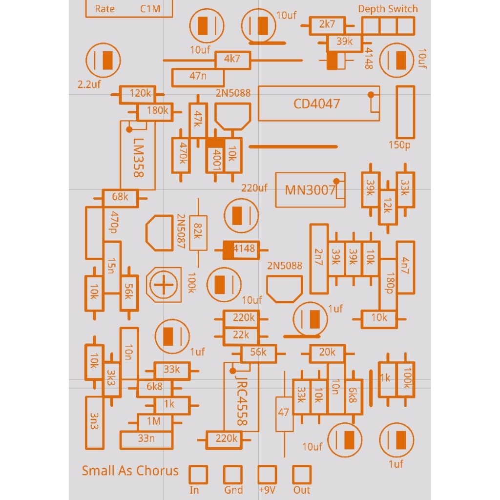 KIT EFEK GITAR SMALL AS CHORUS V1
