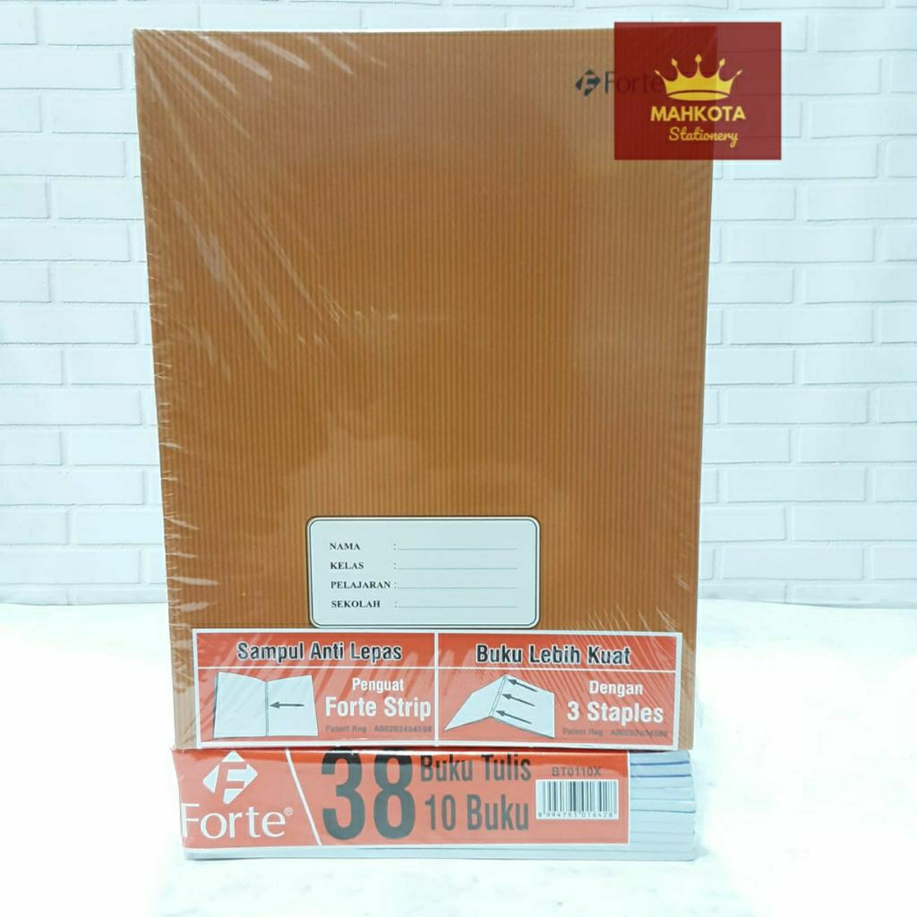 

Buku Tulis Kraf 38 Lembar FORTE ( isi 10 Buku)/Buku Tulis Kwarto Sampul Coklat