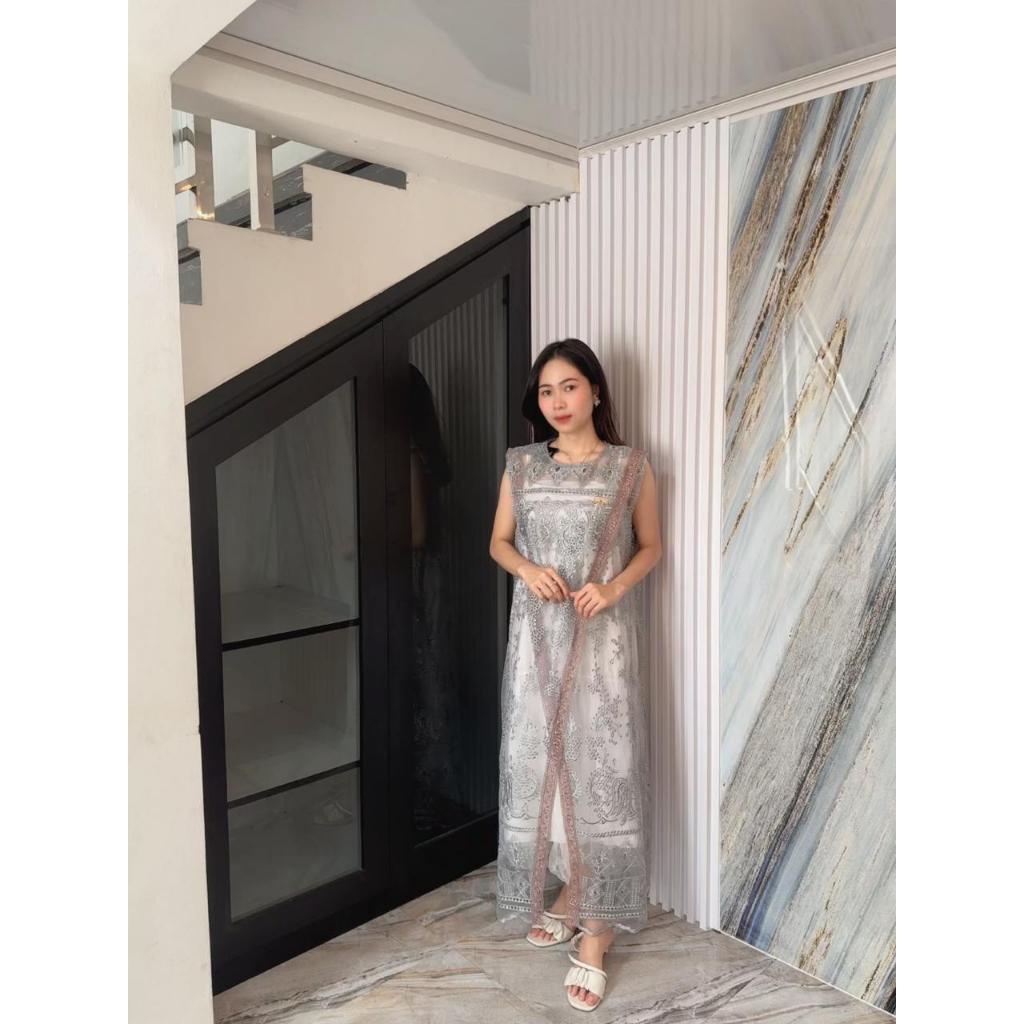 [Shakkey] One set Luna Dress Non Hijab kondangan Wanita Kekinian