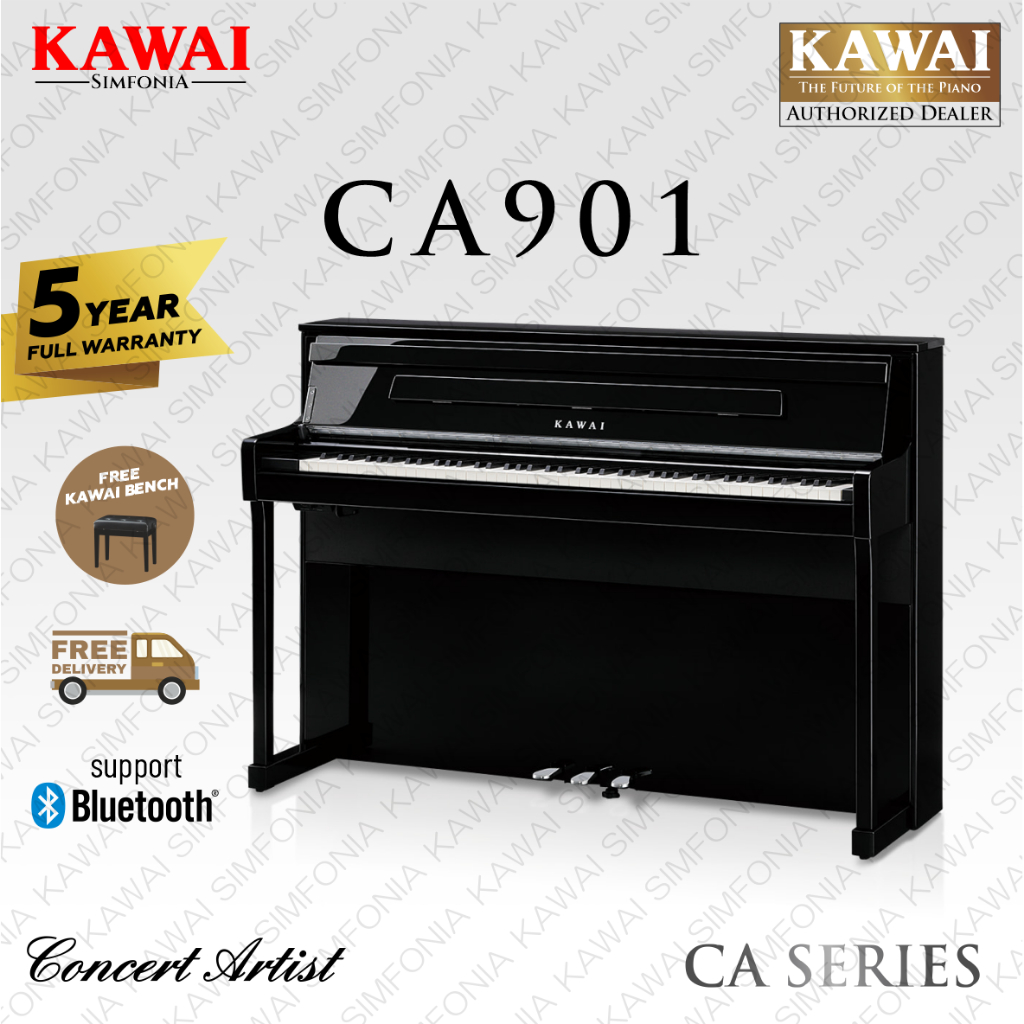KAWAI CA901 – Home Digital Piano – 88 keys – Grand Feel III Wooden Key Action – 256 Polyphony